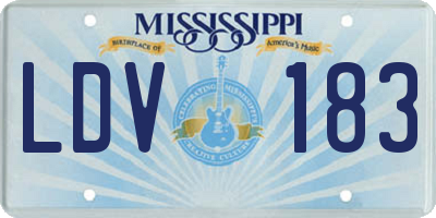 MS license plate LDV183
