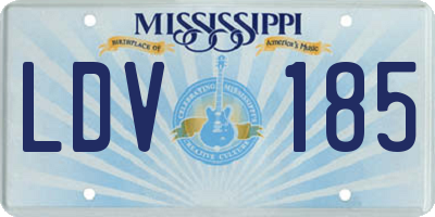 MS license plate LDV185