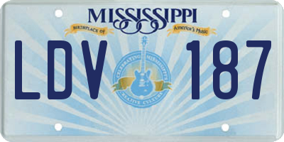 MS license plate LDV187
