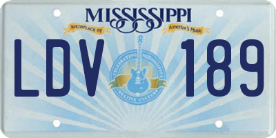MS license plate LDV189