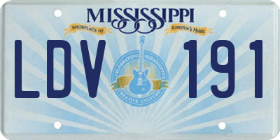 MS license plate LDV191