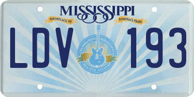 MS license plate LDV193