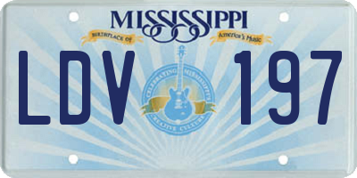 MS license plate LDV197
