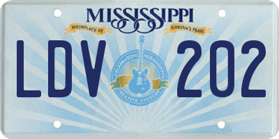 MS license plate LDV202