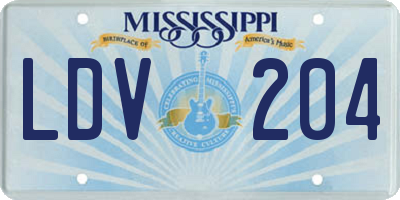 MS license plate LDV204