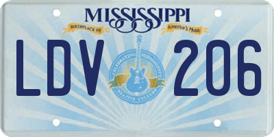 MS license plate LDV206