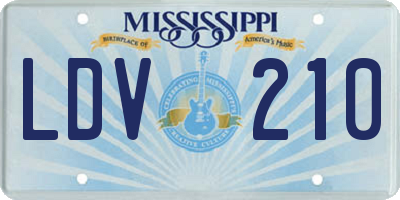 MS license plate LDV210