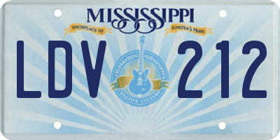MS license plate LDV212