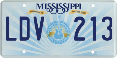 MS license plate LDV213