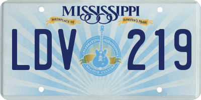 MS license plate LDV219