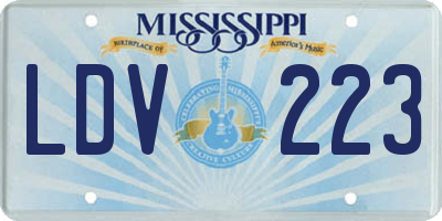 MS license plate LDV223