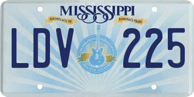 MS license plate LDV225