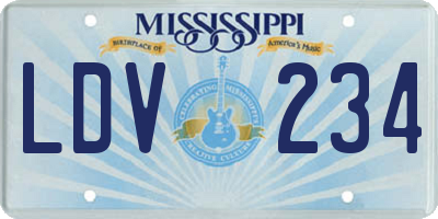 MS license plate LDV234