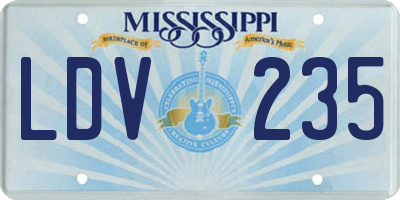 MS license plate LDV235