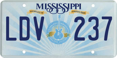 MS license plate LDV237