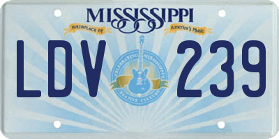 MS license plate LDV239