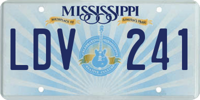 MS license plate LDV241