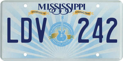 MS license plate LDV242