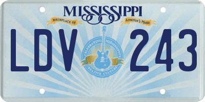 MS license plate LDV243