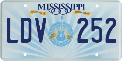MS license plate LDV252