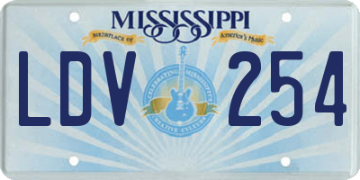 MS license plate LDV254