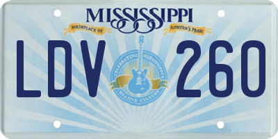 MS license plate LDV260