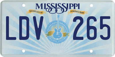 MS license plate LDV265