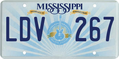 MS license plate LDV267