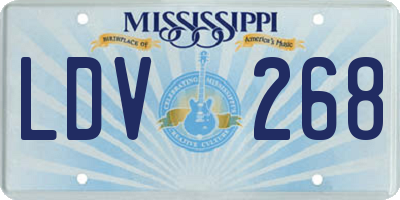 MS license plate LDV268