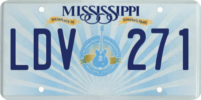 MS license plate LDV271