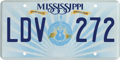 MS license plate LDV272