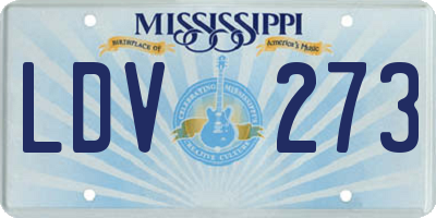 MS license plate LDV273