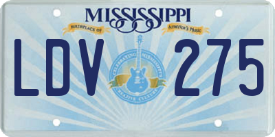 MS license plate LDV275
