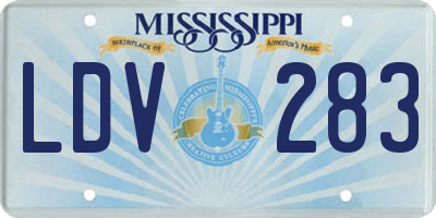 MS license plate LDV283