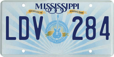 MS license plate LDV284