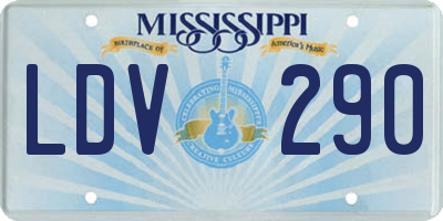 MS license plate LDV290
