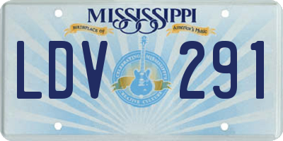 MS license plate LDV291