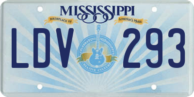 MS license plate LDV293