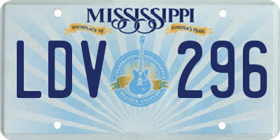 MS license plate LDV296