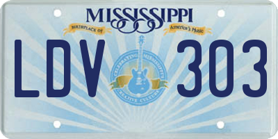 MS license plate LDV303