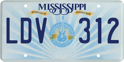 MS license plate LDV312
