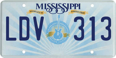 MS license plate LDV313