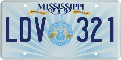 MS license plate LDV321