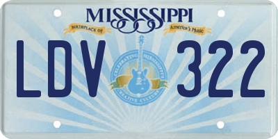 MS license plate LDV322