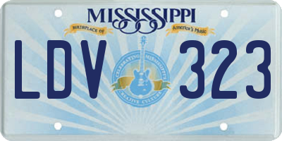 MS license plate LDV323