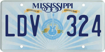 MS license plate LDV324