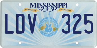 MS license plate LDV325