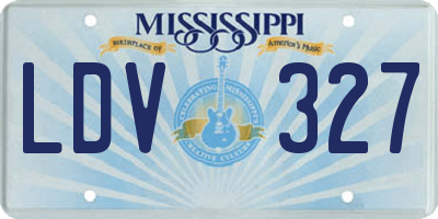 MS license plate LDV327