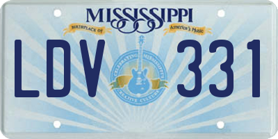 MS license plate LDV331