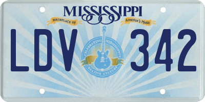 MS license plate LDV342